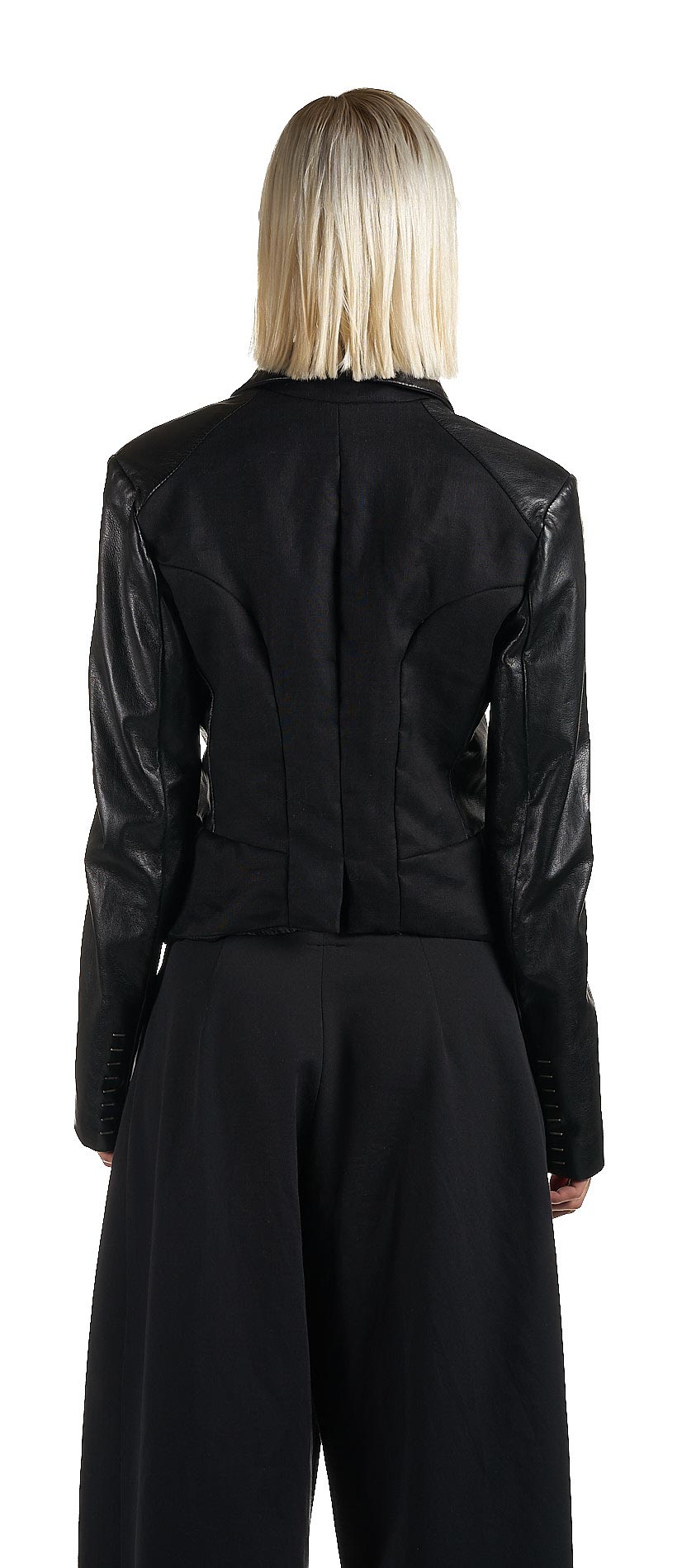 DANIELE BASTA LEATHER AND SILVER JACKET 